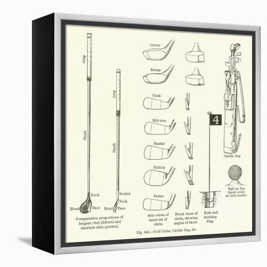 Golf Clubs, Caddie Bag, Etc-null-Framed Premier Image Canvas