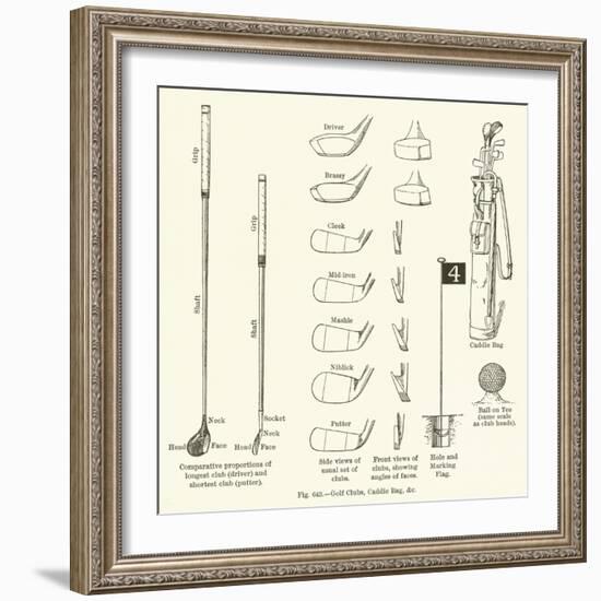 Golf Clubs, Caddie Bag, Etc-null-Framed Giclee Print