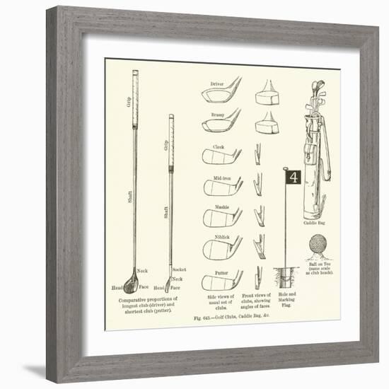 Golf Clubs, Caddie Bag, Etc-null-Framed Giclee Print