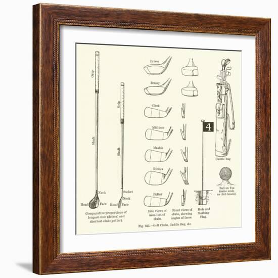 Golf Clubs, Caddie Bag, Etc-null-Framed Giclee Print