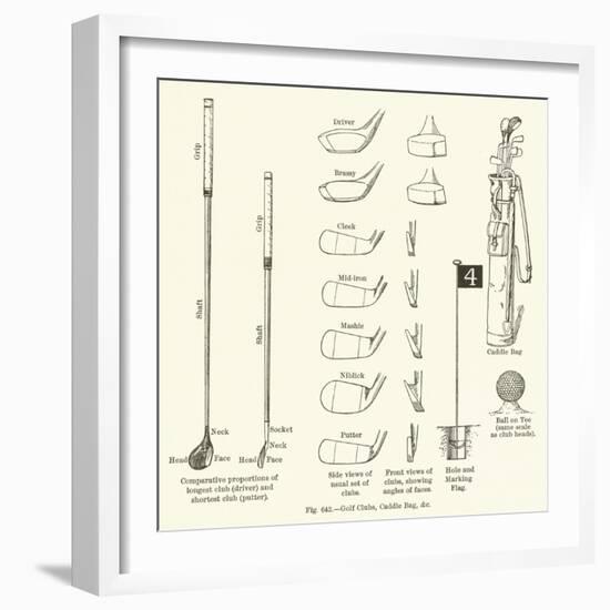 Golf Clubs, Caddie Bag, Etc-null-Framed Giclee Print