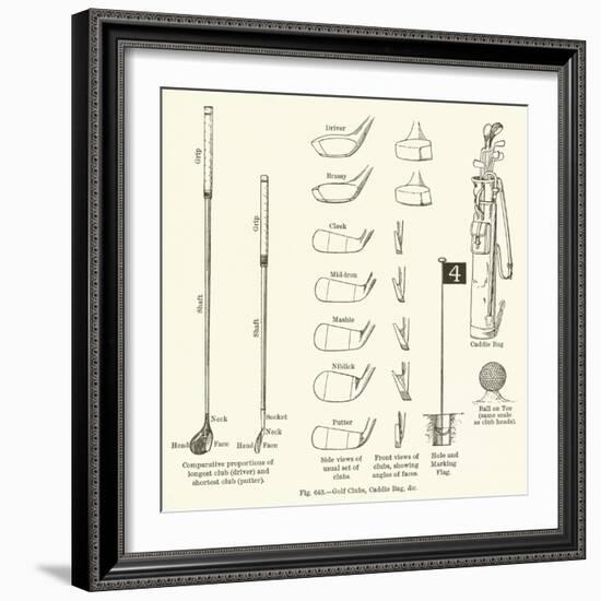 Golf Clubs, Caddie Bag, Etc-null-Framed Giclee Print