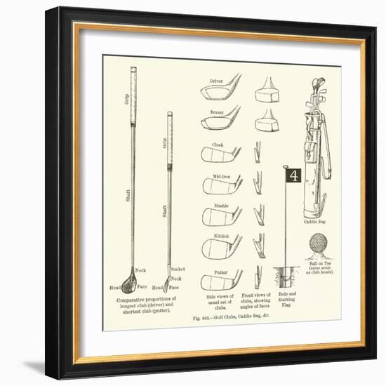 Golf Clubs, Caddie Bag, Etc-null-Framed Giclee Print