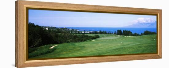 Golf Course at the Oceanside, Kapalua Golf Course, Maui, Hawaii, USA-null-Framed Stretched Canvas