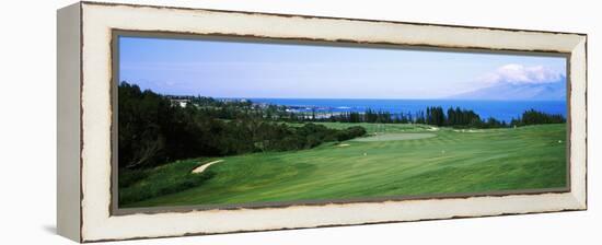Golf Course at the Oceanside, Kapalua Golf Course, Maui, Hawaii, USA-null-Framed Stretched Canvas