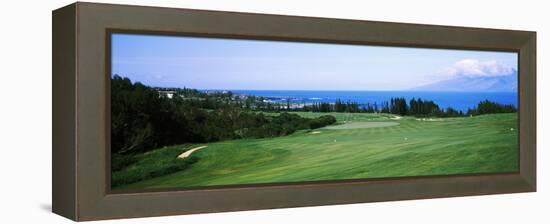 Golf Course at the Oceanside, Kapalua Golf Course, Maui, Hawaii, USA-null-Framed Stretched Canvas