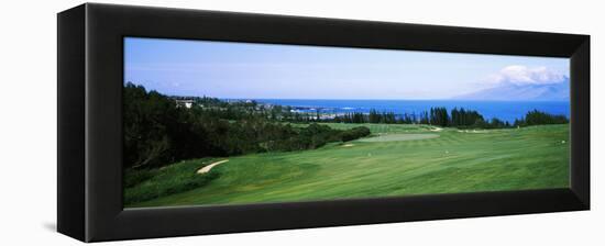 Golf Course at the Oceanside, Kapalua Golf Course, Maui, Hawaii, USA-null-Framed Stretched Canvas