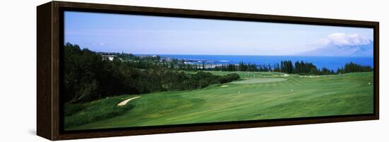 Golf Course at the Oceanside, Kapalua Golf Course, Maui, Hawaii, USA-null-Framed Stretched Canvas