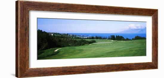 Golf Course at the Oceanside, Kapalua Golf Course, Maui, Hawaii, USA-null-Framed Photographic Print