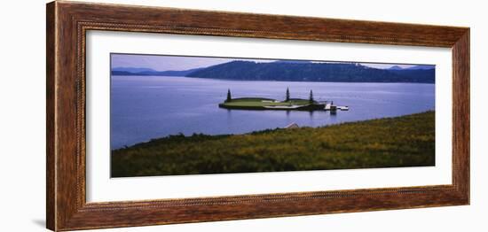 Golf Course in a Lake, Floating Golf Green, Coeur D'Alene Resort, Coeur D'Alene-null-Framed Photographic Print