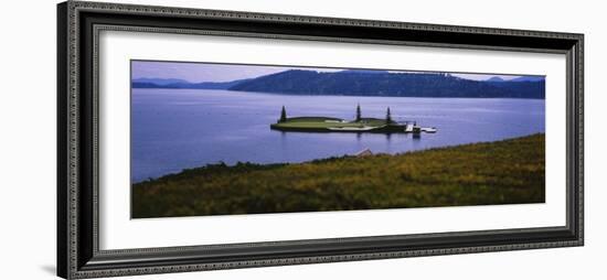 Golf Course in a Lake, Floating Golf Green, Coeur D'Alene Resort, Coeur D'Alene-null-Framed Photographic Print
