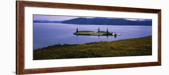 Golf Course in a Lake, Floating Golf Green, Coeur D'Alene Resort, Coeur D'Alene-null-Framed Photographic Print