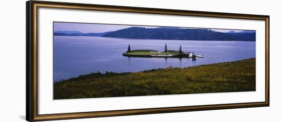 Golf Course in a Lake, Floating Golf Green, Coeur D'Alene Resort, Coeur D'Alene-null-Framed Photographic Print