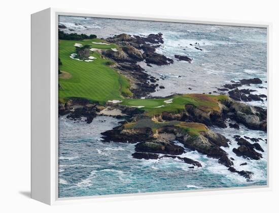 Golf Course on an Island, Pebble Beach Golf Links, Pebble Beach, Monterey County, California, USA-null-Framed Premier Image Canvas