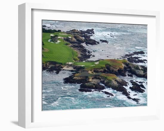 Golf Course on an Island, Pebble Beach Golf Links, Pebble Beach, Monterey County, California, USA-null-Framed Photographic Print