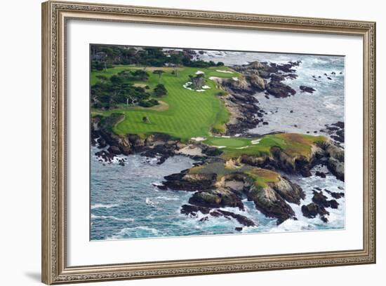 Golf Course on an Island, Pebble Beach Golf Links, Pebble Beach, Monterey County, California, USA-null-Framed Photographic Print