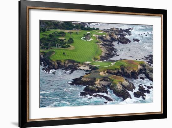 Golf Course on an Island, Pebble Beach Golf Links, Pebble Beach, Monterey County, California, USA-null-Framed Photographic Print