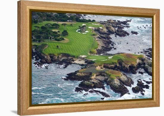 Golf Course on an Island, Pebble Beach Golf Links, Pebble Beach, Monterey County, California, USA-null-Framed Premier Image Canvas