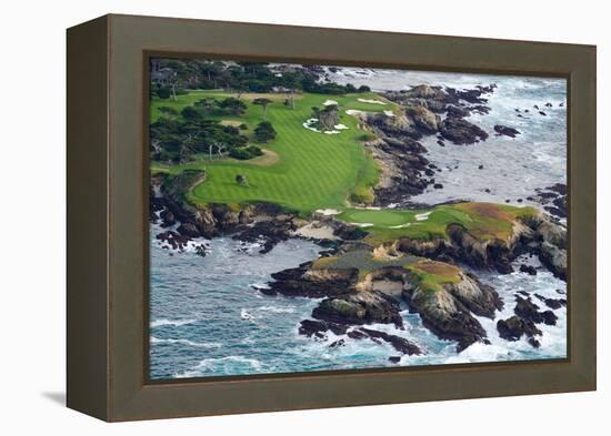 Golf Course on an Island, Pebble Beach Golf Links, Pebble Beach, Monterey County, California, USA-null-Framed Premier Image Canvas