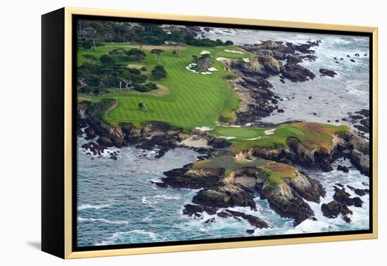 Golf Course on an Island, Pebble Beach Golf Links, Pebble Beach, Monterey County, California, USA-null-Framed Premier Image Canvas