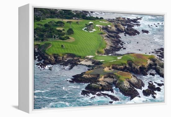 Golf Course on an Island, Pebble Beach Golf Links, Pebble Beach, Monterey County, California, USA-null-Framed Premier Image Canvas