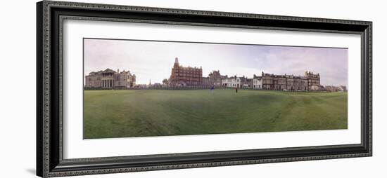 Golf Course with Buildings in the Background, St. Andrews, Fife, Scotland-null-Framed Photographic Print