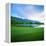 Golf Course with Mountain Range in the Background, Teton Pines Golf Course, Jackson, Wyoming, USA-null-Framed Premier Image Canvas