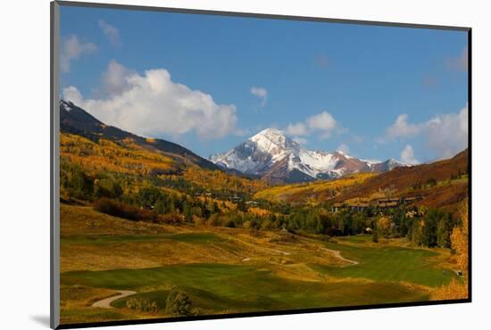 Golf course with view of Mt. Daly in autumn.-Mallorie Ostrowitz-Mounted Photographic Print