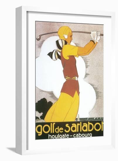 Golf De Sarlabot, Woman Golfer-null-Framed Art Print