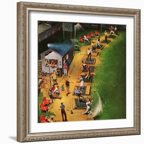 "Golf Driving Range", July 26, 1952-John Falter-Framed Premium Giclee Print