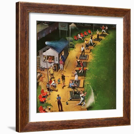 "Golf Driving Range", July 26, 1952-John Falter-Framed Premium Giclee Print