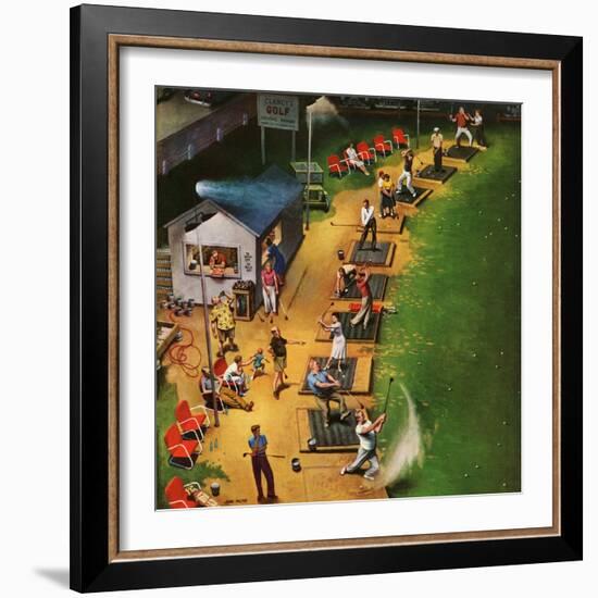 "Golf Driving Range", July 26, 1952-John Falter-Framed Premium Giclee Print