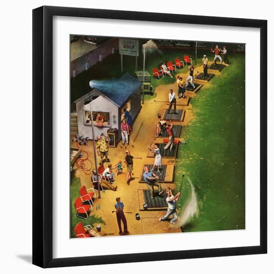 "Golf Driving Range", July 26, 1952-John Falter-Framed Premium Giclee Print