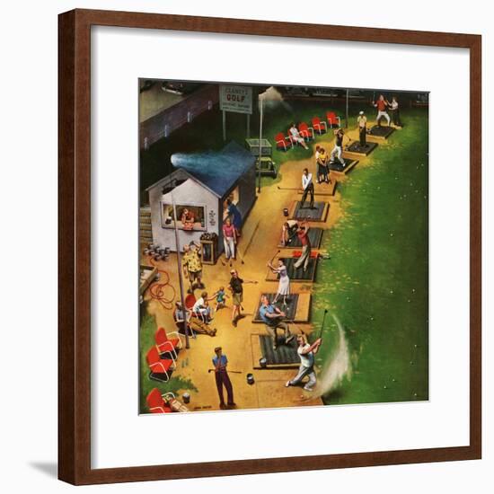 "Golf Driving Range", July 26, 1952-John Falter-Framed Premium Giclee Print