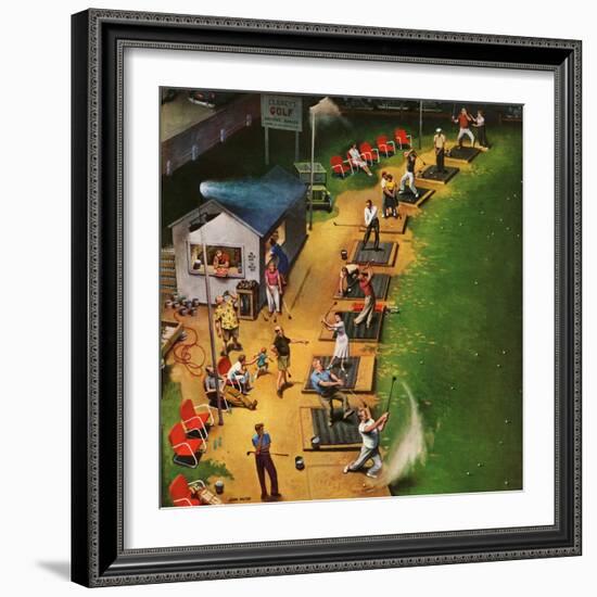 "Golf Driving Range", July 26, 1952-John Falter-Framed Premium Giclee Print