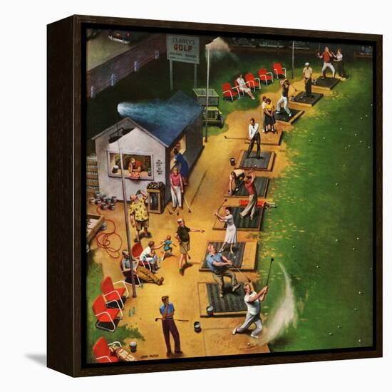 "Golf Driving Range", July 26, 1952-John Falter-Framed Premier Image Canvas