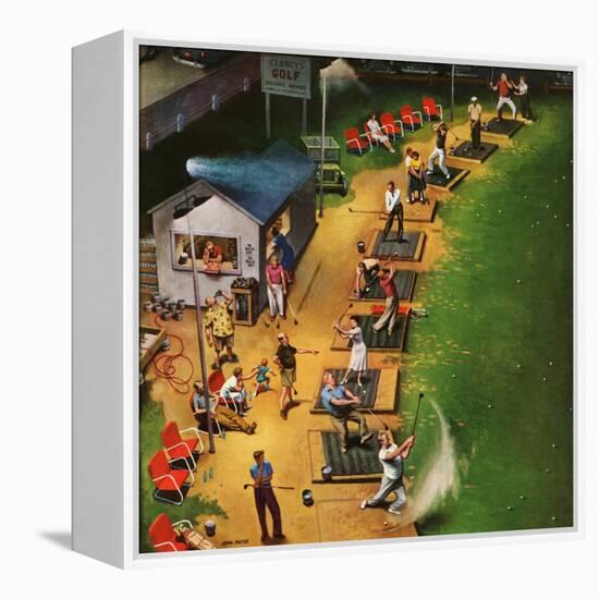 "Golf Driving Range", July 26, 1952-John Falter-Framed Premier Image Canvas