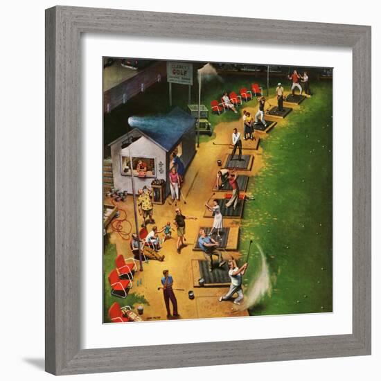 "Golf Driving Range", July 26, 1952-John Falter-Framed Giclee Print