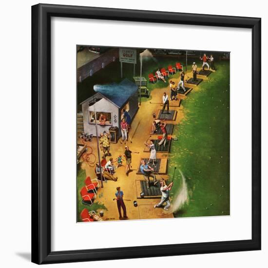 "Golf Driving Range", July 26, 1952-John Falter-Framed Giclee Print