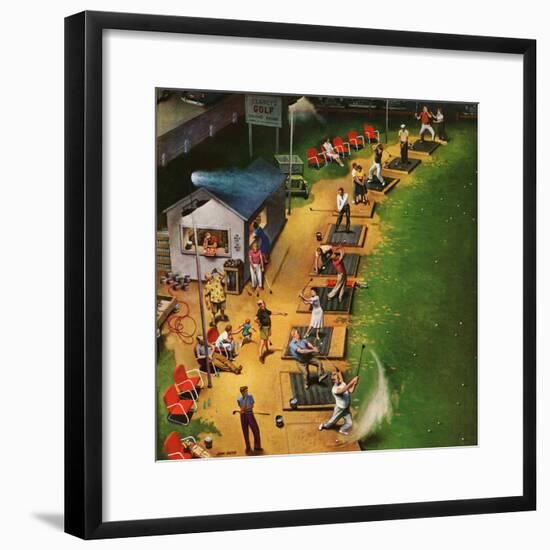 "Golf Driving Range", July 26, 1952-John Falter-Framed Giclee Print