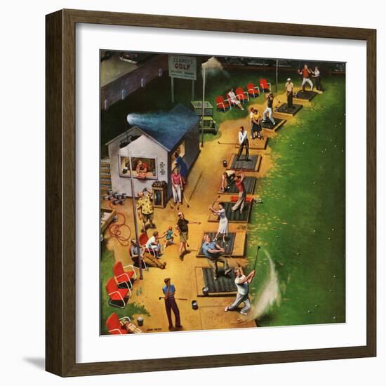 "Golf Driving Range", July 26, 1952-John Falter-Framed Giclee Print