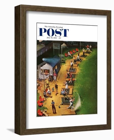 "Golf Driving Range" Saturday Evening Post Cover, July 26, 1952-John Falter-Framed Giclee Print