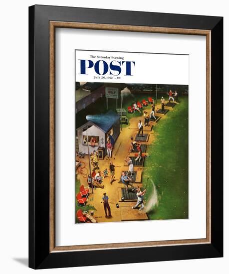 "Golf Driving Range" Saturday Evening Post Cover, July 26, 1952-John Falter-Framed Giclee Print