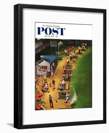 "Golf Driving Range" Saturday Evening Post Cover, July 26, 1952-John Falter-Framed Giclee Print