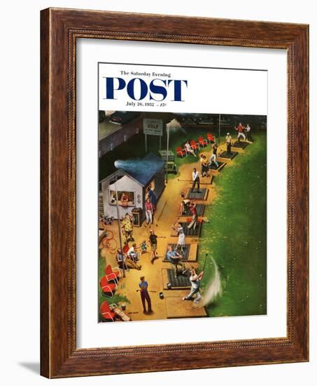 "Golf Driving Range" Saturday Evening Post Cover, July 26, 1952-John Falter-Framed Giclee Print