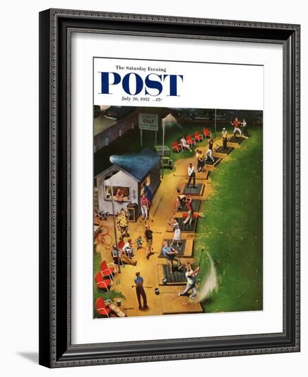 "Golf Driving Range" Saturday Evening Post Cover, July 26, 1952-John Falter-Framed Giclee Print