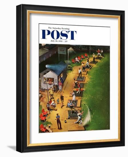 "Golf Driving Range" Saturday Evening Post Cover, July 26, 1952-John Falter-Framed Giclee Print