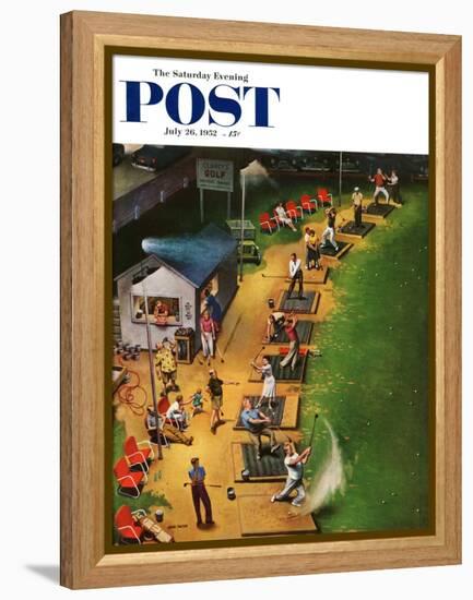 "Golf Driving Range" Saturday Evening Post Cover, July 26, 1952-John Falter-Framed Premier Image Canvas