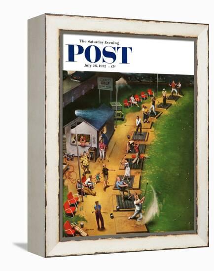 "Golf Driving Range" Saturday Evening Post Cover, July 26, 1952-John Falter-Framed Premier Image Canvas