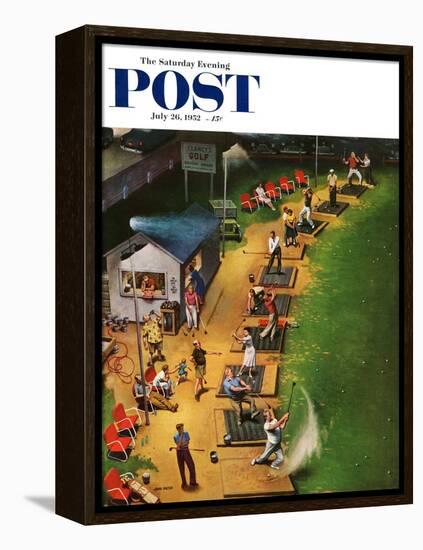 "Golf Driving Range" Saturday Evening Post Cover, July 26, 1952-John Falter-Framed Premier Image Canvas